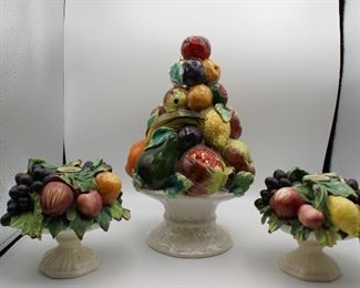 Cornucopia Center Piece and Candle Holders 
