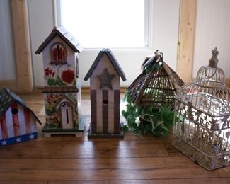Bird houses and cage 