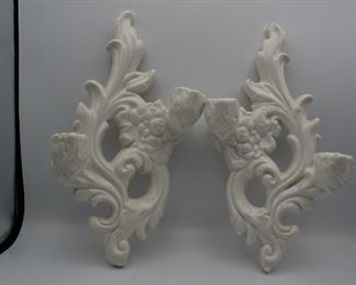 Pair Vintage Ceramic Wall Sconces 