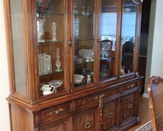 #1   CHINA  CABINET  73 1/2"   x 19"     Hgt  is  88 1/2"