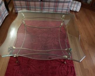 #23   La  Barge  glass  top coffee  table    