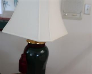 #58    Green  lamp  with  gold  accents       