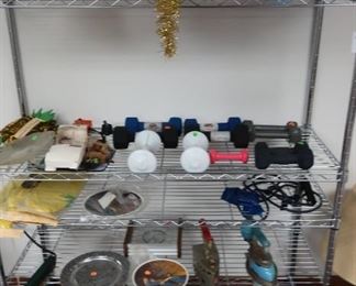 weights  and  storage  shelves