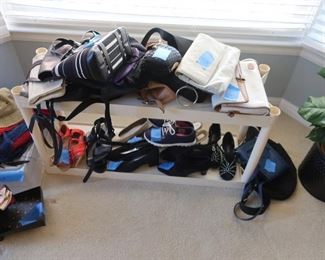 purses, shoes,  scarves