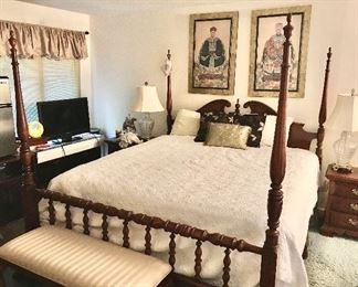 Very nice king poster bed with matching dresser