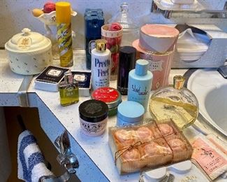 Vintage bathroom items.