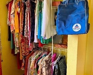 Vintage ladies' clothes and accessories.