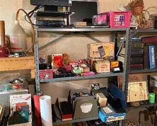 Monitor, Dell laptop and office supplies.