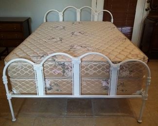 Full size antique iron bed.