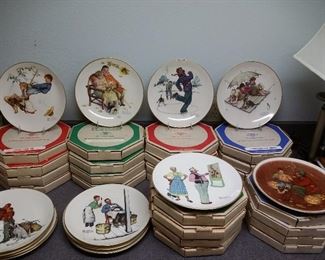 Norman Rockwell Four Seasons series collector plates - 1972 to1976 and 1978 to 1980.  