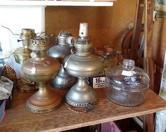 Antique oil lamps