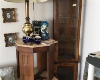 End tables that match coffee table - curio cabinet