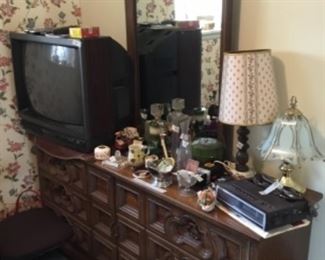 Dresser, TV, & collectibles