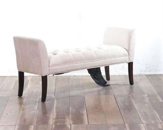 White Diamond Pattern Bench With Contrast Accents