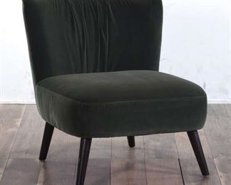 Velvet Dark Green Chair With Wide Seat