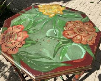Painted floral octagonal table                                          325.00   30"h x 32" w