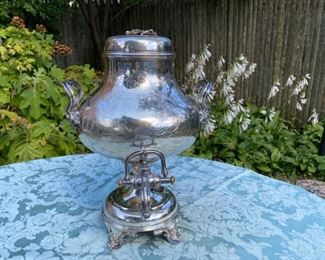 Antique Elkington silver-plate hot water urn         