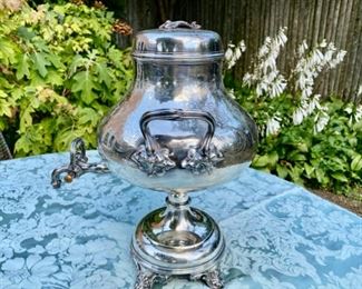 Antique Elkington silver-plate hot water urn         