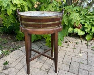 Georgian barrel form wine cooler on stand             