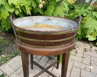 Georgian barrel form wine cooler on stand             