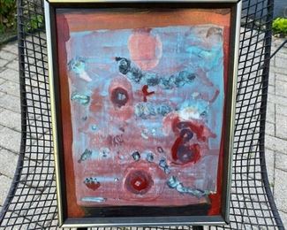 Andres Amodio  abstract painting   	285.00                frame size 15" x 12 1/2"     