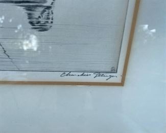 Church Ettinger (1903- 1984) etching snipe 	     
