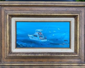 Painting of Boat signed Diana                                       150.00  frame size 14 1/4" x 20 1/4"