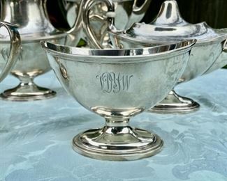 Gorham sterling "Plymouth"  5 pc. tea service                        monogrammed                
