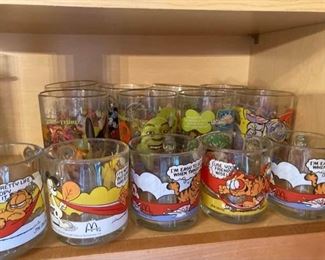 1978 Garfield and Disney Pixar McDonalds Glasses