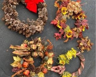 Fall and Winter Wreaths and Decor