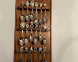 Souvenir Spoons and Holder