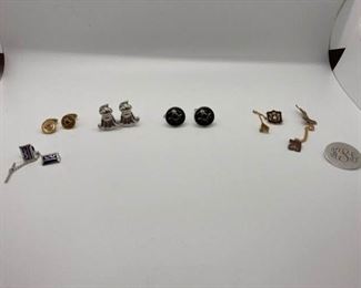 Sterling Silver Cuff Links and Tie Tac Lot
