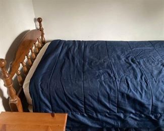 Sturdy Twin Bed and Bedside Table
