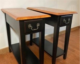 Two Wood End Tables