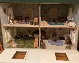 Vintage Handmade Dollhouse and Furniture