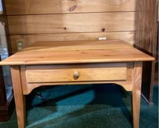Wood Square Table with 1 Drawer