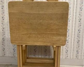 Wood TV Tray Set