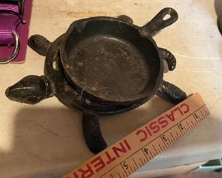 Cast Iron Turtle with Small Pan $8.00
