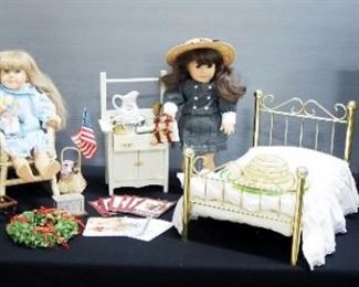 American Girl Doll Collection, Includes Kirsten, Samantha, And Elements From "Kirsten's Summer Story", "Sweet Dreams Samantha", And More