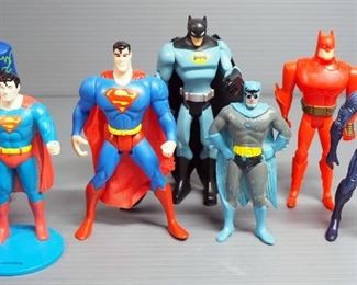 Superhero Collection, DC And Marvel, Includes Batman, Superman, The Thing And More, Poseable Figures, Hot Wheels, Infinity Glove, Some New In Package