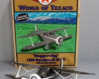 Ertl Diecast Wings Of Texaco "Staggerwing" 1939 Beechcraft D17S And "Wako Straightwing" 1929 Wako ASO, Both Are Special Editions