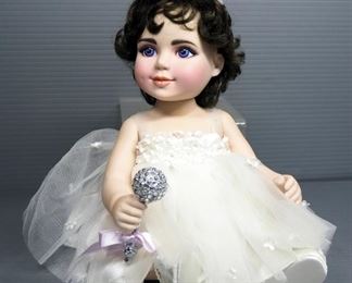 Franklin Mint Elizabeth Taylor Porcelain Portrait Baby Doll, With COA And Paperwork