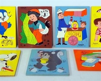 Playskool Wood Puzzles, Various Images, Qty 7