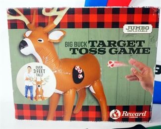Bear 1st Shot Bow With 2 Bullseye Bow Rubberball-Tipped Arrows, Big Buck Inflatable Target Toss Game And Beamo Flying Disk