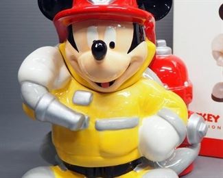 Disney Mickey Mouse Fireman Cookie Jar, In Box