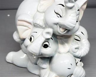 Mickey And Minnie Mouse Glass Bank, Disney Elephants Ceramic Bank And Ceramic American Flag Print Elephant