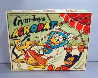 Line Mar 1930s Donald Duck Gym-Toys Acrobat Wind Up Toy, In Box
