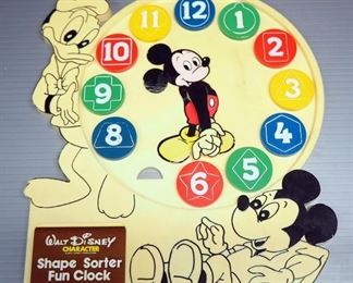 Mickey Mouse Children's Toys, Includes Music Boxes, Clock (Missing Number 7), Holiday And More, Total Qty 6