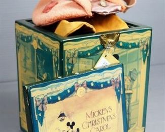 Jack-In The-Box Collection, Includes Enesco Mickey Mouse Music Box (Lid Detached), Pop-Up Donald Duck, And Matty Mattel Clown With Crank