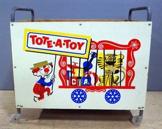 Tote-A-Toy Circus Themed Rolling Toy Box, With Handles